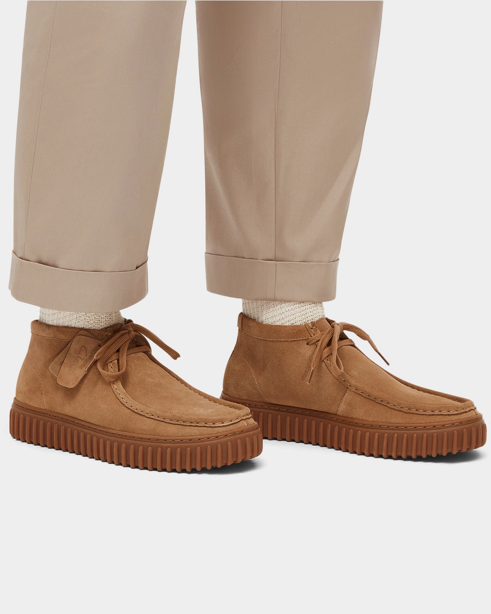 Leather Lining Cushioned Torhill Hi Dark Sand Suede