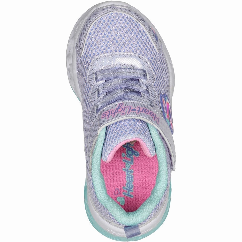Skechers Flutter Heart Lights Bring Sparkle Trainers Thin Sole