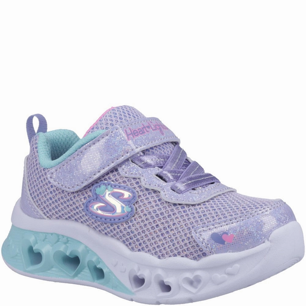 Skechers Flutter Heart Lights Bring Sparkle Trainers Hiking Friendly