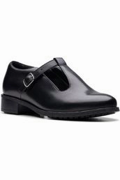 Leather Upper Durable Clark Havisham Bar black leather