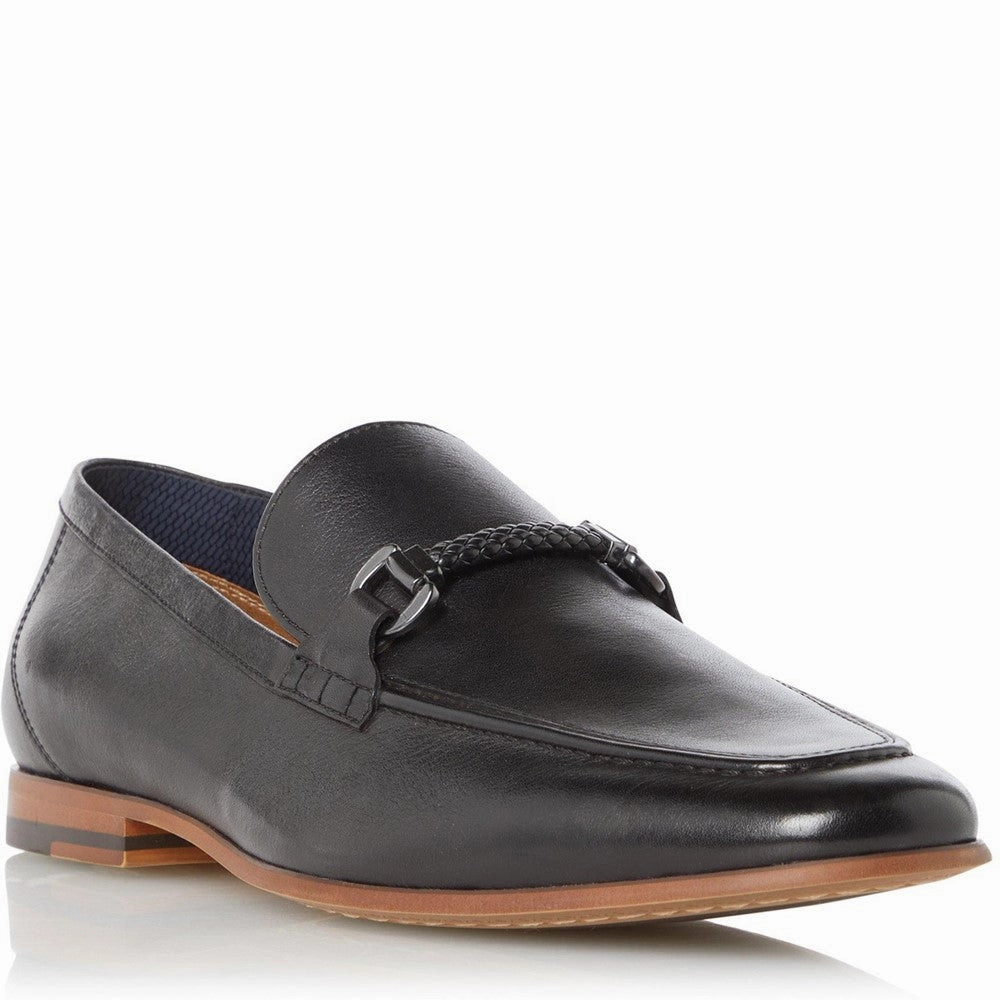 Patent Gloss Dune Santino Woven Trim Loafers