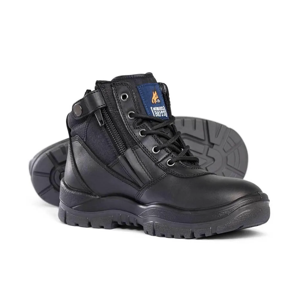 Mongrel 261020 Zipsider Safety Steel Toe Work Boots - Black Work Boots With Soles