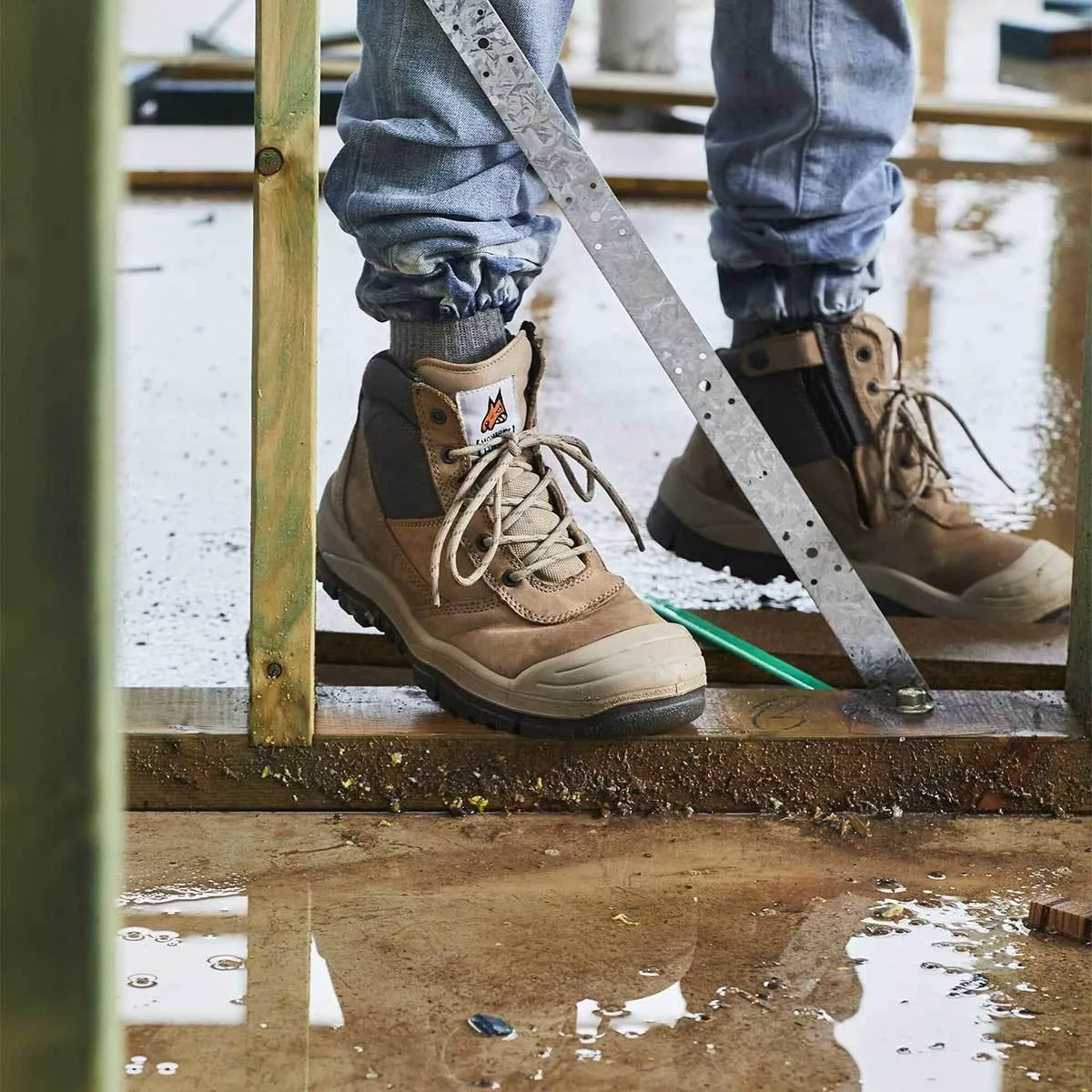 Best Breathable Socks For Work Boots Mongrel 461060 Zipsider Scuff Cap Safety Steel Toe Work Boots - Stone