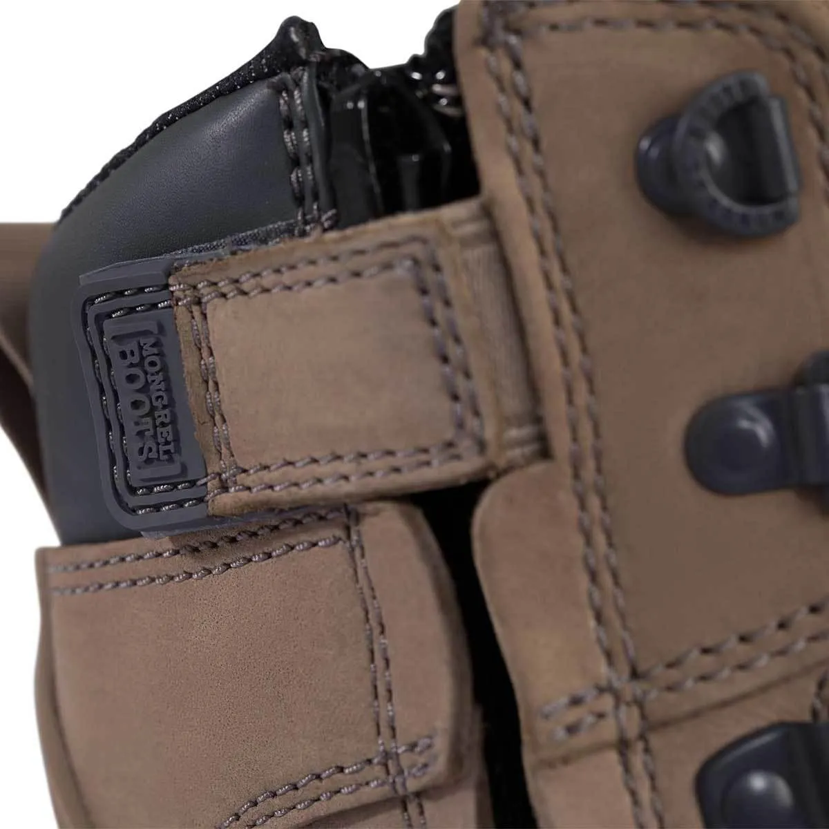 Mongrel 561060 High Leg Zipsider Scuff Cap Work Boots - Stone Western Style Work Boots