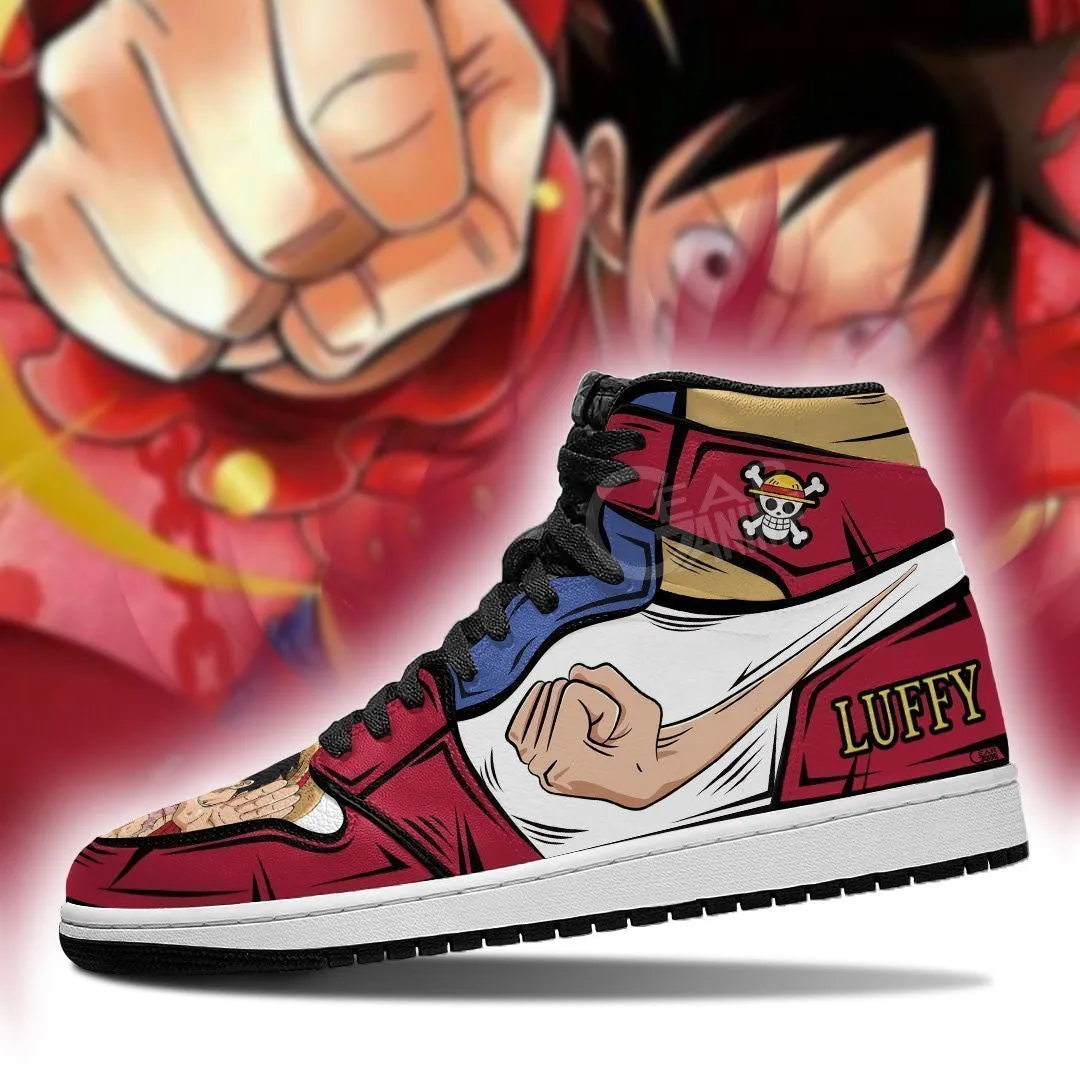 Monkey D Luffy Sneakers Gomu Gomu Custom Anime OP Shoes Asics Upcourt 3 Squash Shoes