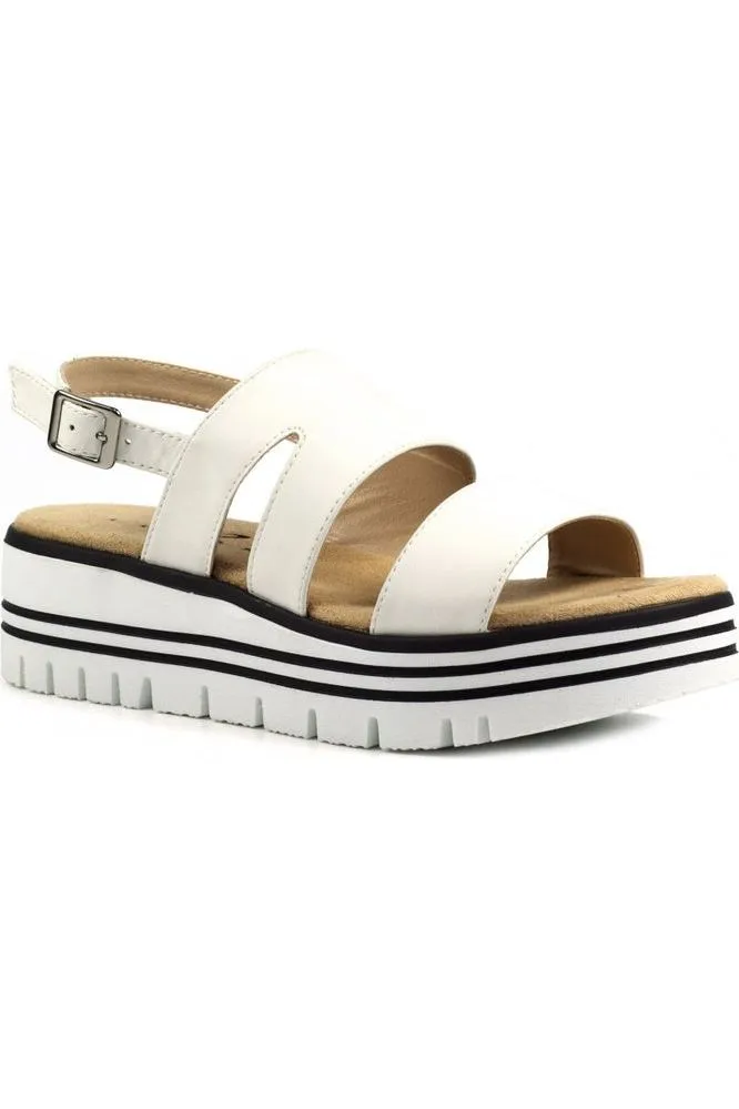 Lunar Ladies Sandals Jocelyn JLB007 white Relaxing Sandy Path