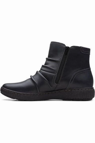 Clarks Ladies Boots CarolineOrchid in Black Leather Light Step