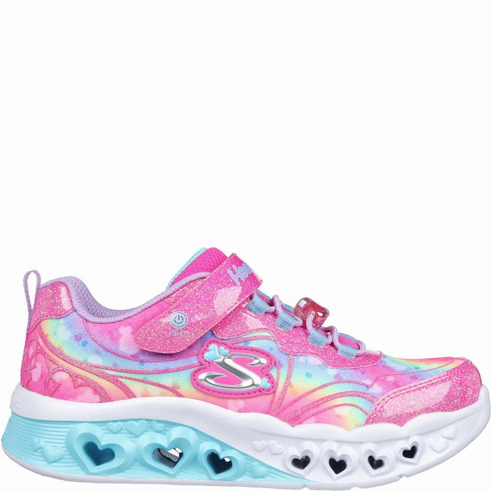 Stone Walk Roomie Fit Skechers Flutter Heart Lights - Groovy Swirl Shoe