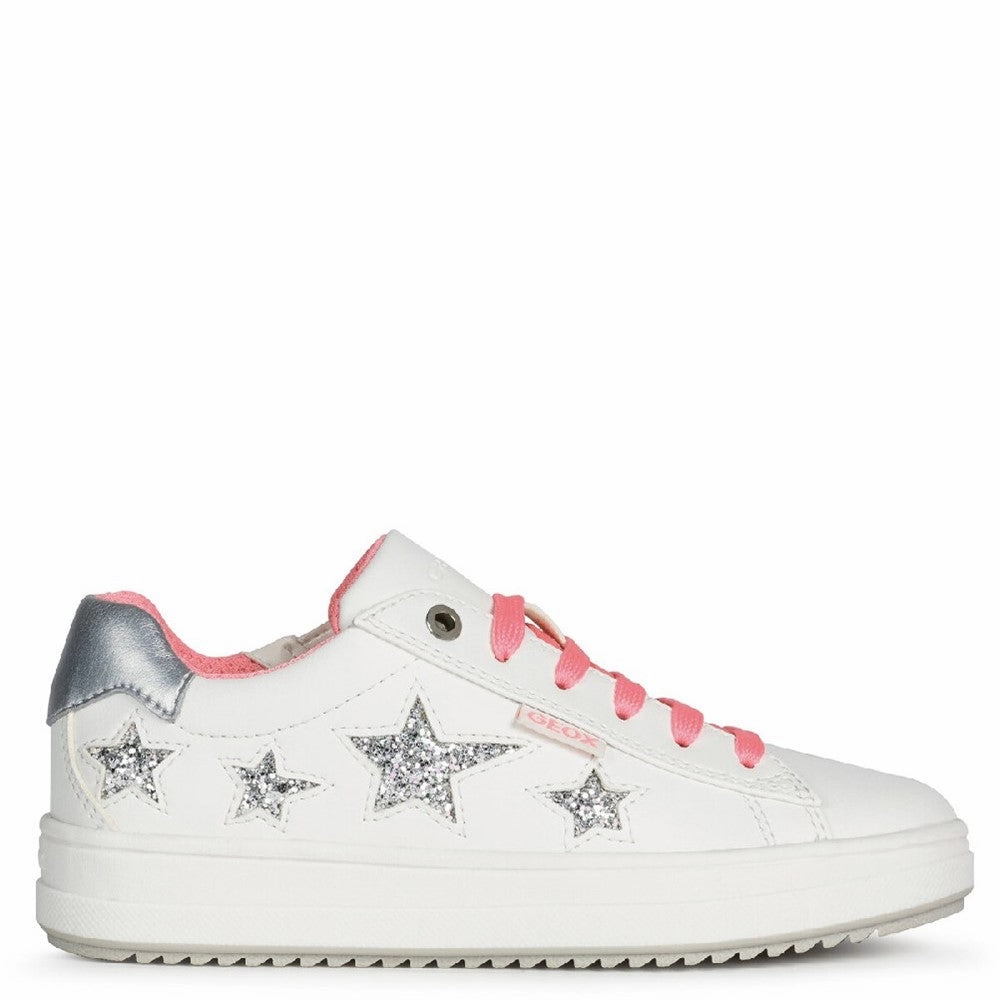 Sporty Elastic Material Geox J Rebecca Girl B Lace Up Trainer