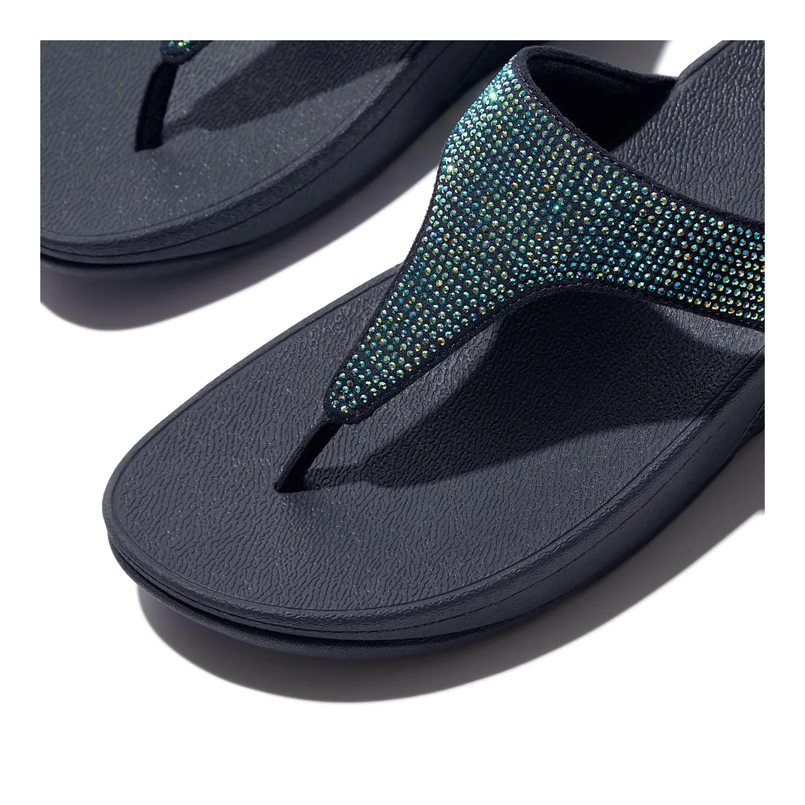 Women's FitFlop, Lulu Crystal Thong Sandal Minimal Style Weekend Beach Gear