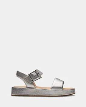 Alda Strap Silver Leather Comfortable Footwear for Beach