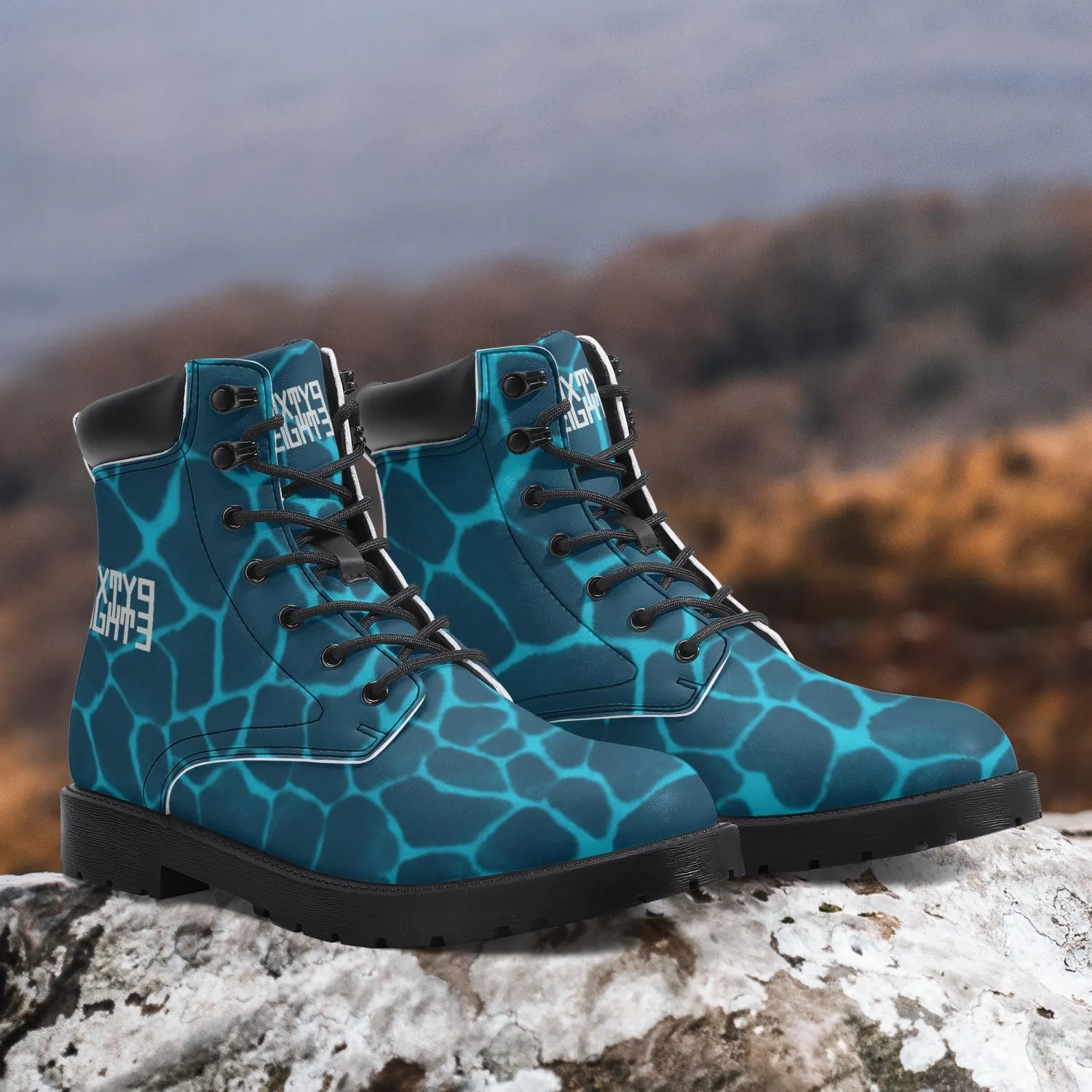 Adidas Sleek Super Shoes Sixty Eight 93 Logo White Boa Dark Teal Aqua Blue Leather Boots