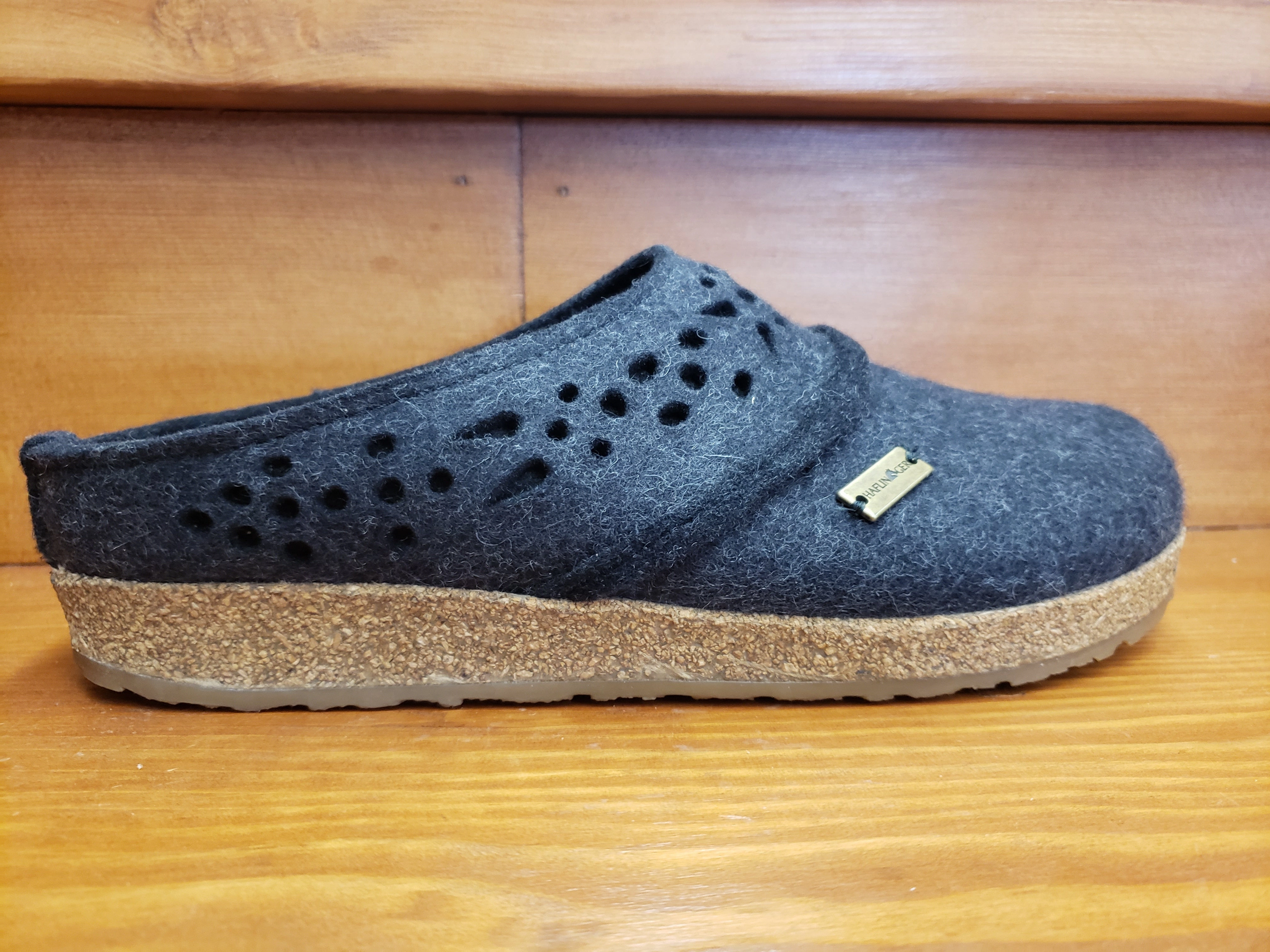 Haflinger GZ Lacey Charcoal 731054-77 Work Jog Leather   upper