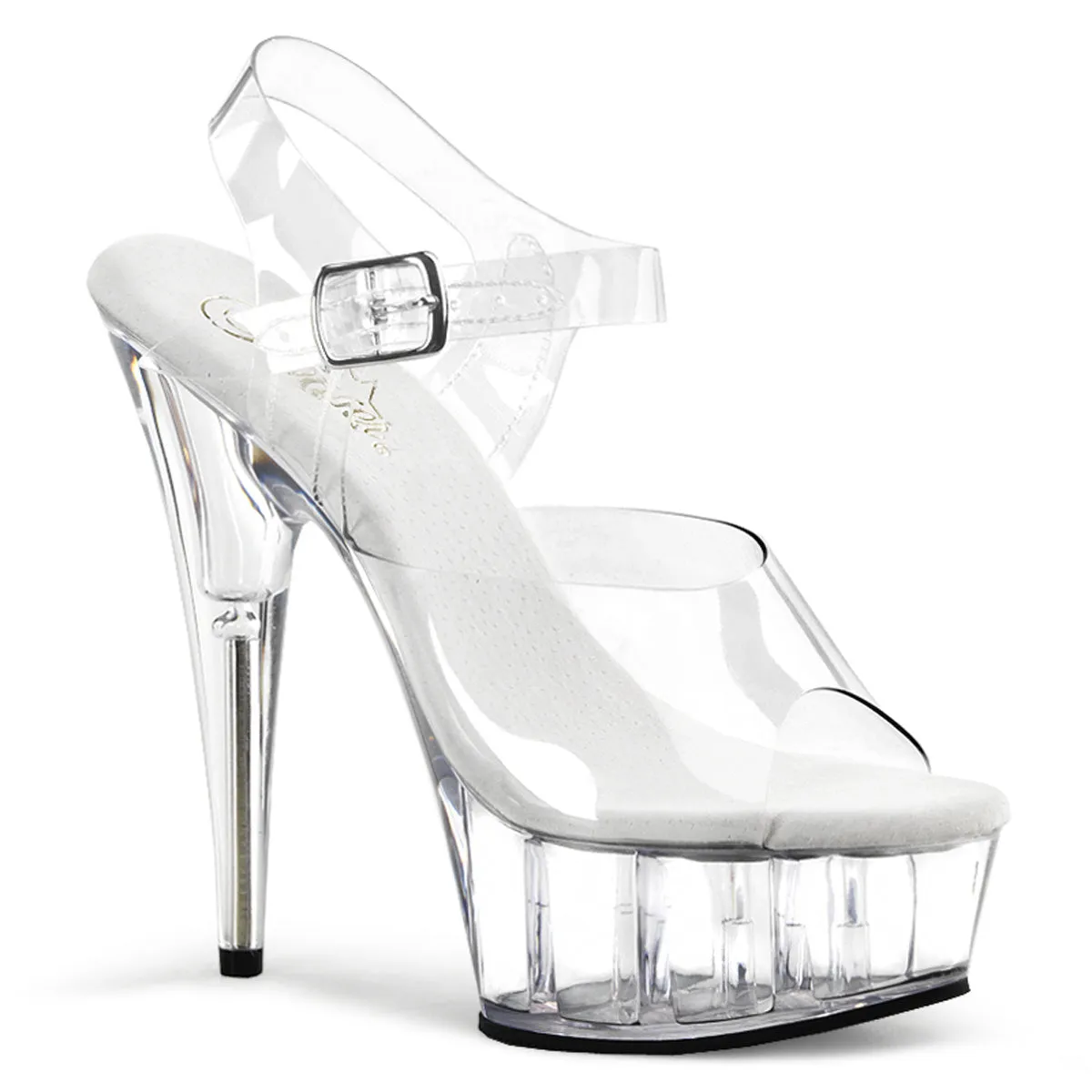 DELIGHT-608 Pleaser Clear Sexy Platform Shoes (Pole Dancing Heels) Asics Split Sole Wrestling Shoes
