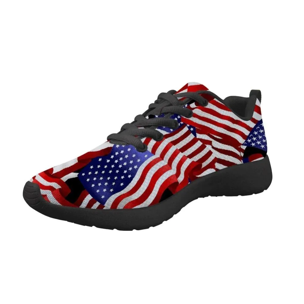LED Shoes Mens American Flag Low Top Asics Shoes For Supinators