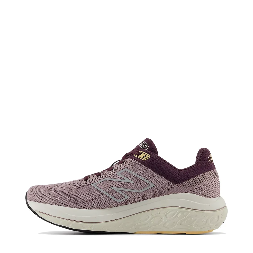 New Balance Women's Fresh Foam X 860v14 Sneaker in Ice Wine with Plum Brown and Silver Metallic