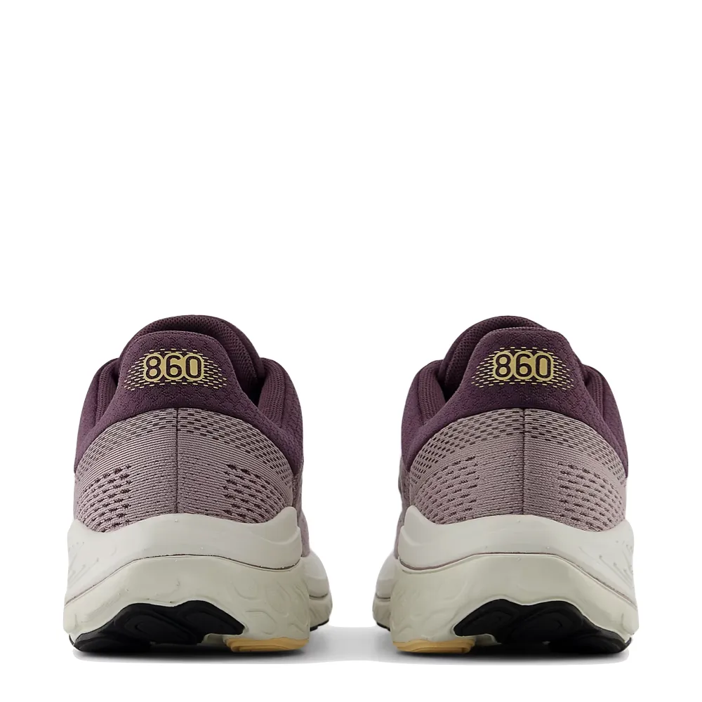 New Balance Women's Fresh Foam X 860v14 Sneaker in Ice Wine with Plum Brown and Silver Metallic