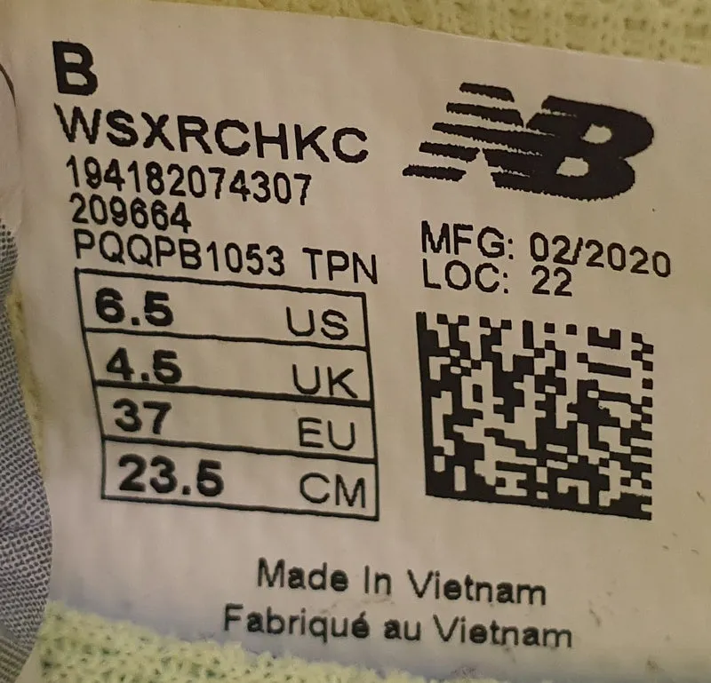 Pink And Gray New Balances New Balance X-Racer Low Textile Trainers UK4.5/US6.5/EU37 WSXRCHKC Neon Yellow