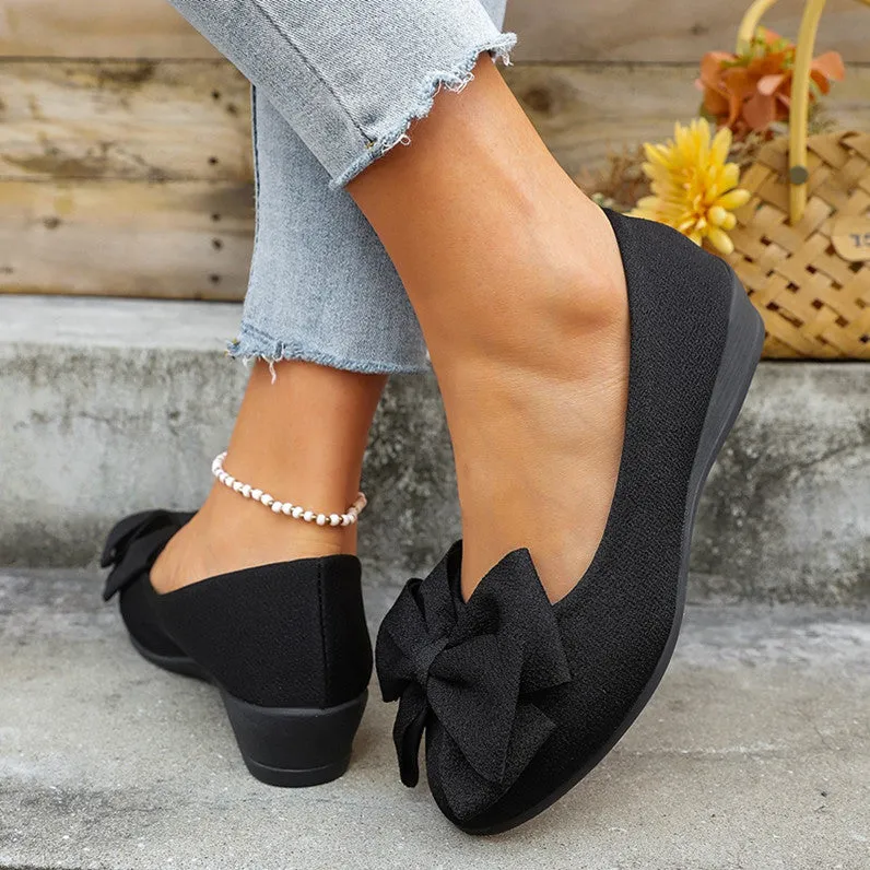 New Bowknot Flats Shoes Fashion Casual Round Toe Slip-on Shoes Loafers For Women Loafers Shows