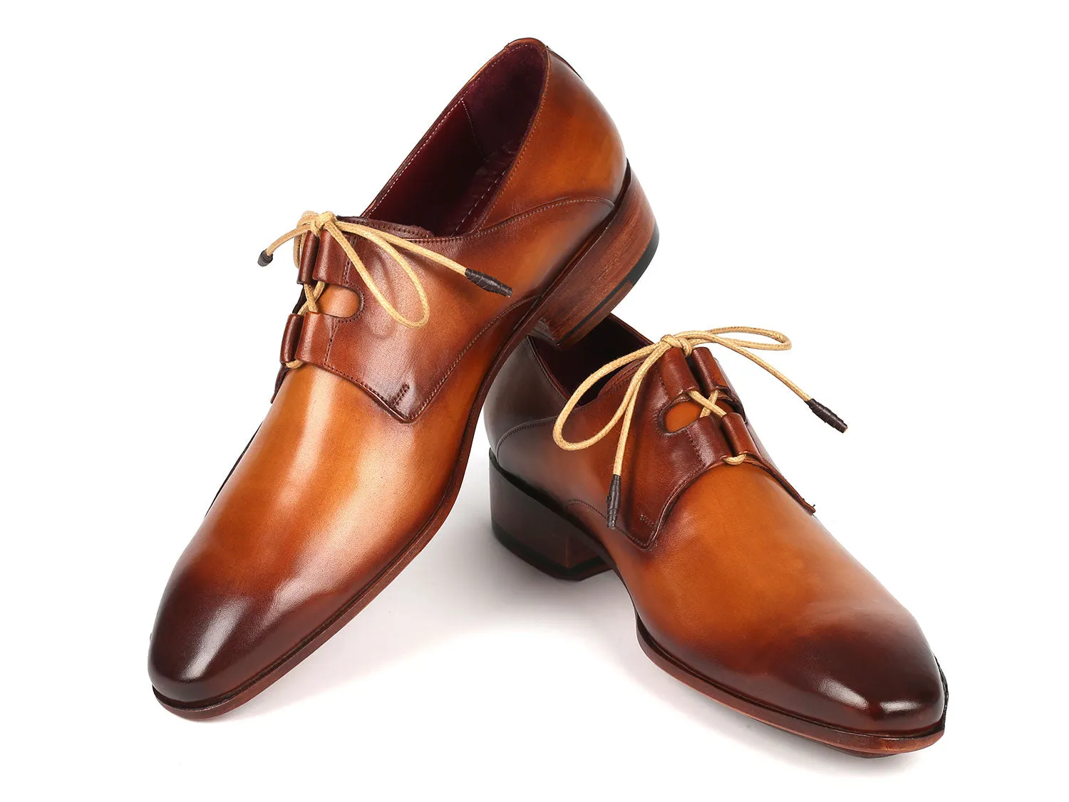 Paul Parkman Ghillie Lacing Handsewn Shoes Light Brown (ID#022-CML) Steel Cap Dress Shoes