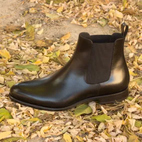 Men's Chelsea Boots Classic Leather Wide Plus Size Black 2405 Cowboy Boots Style