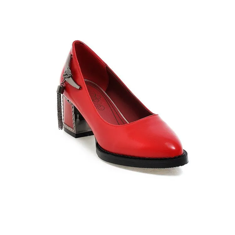 Mules High Heels Women's Metal High Heeled Chunky Heels Pumps