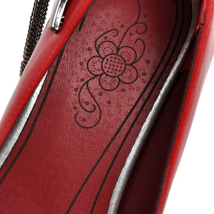 Women's Metal High Heeled Chunky Heels Pumps High Heel Combat Boots