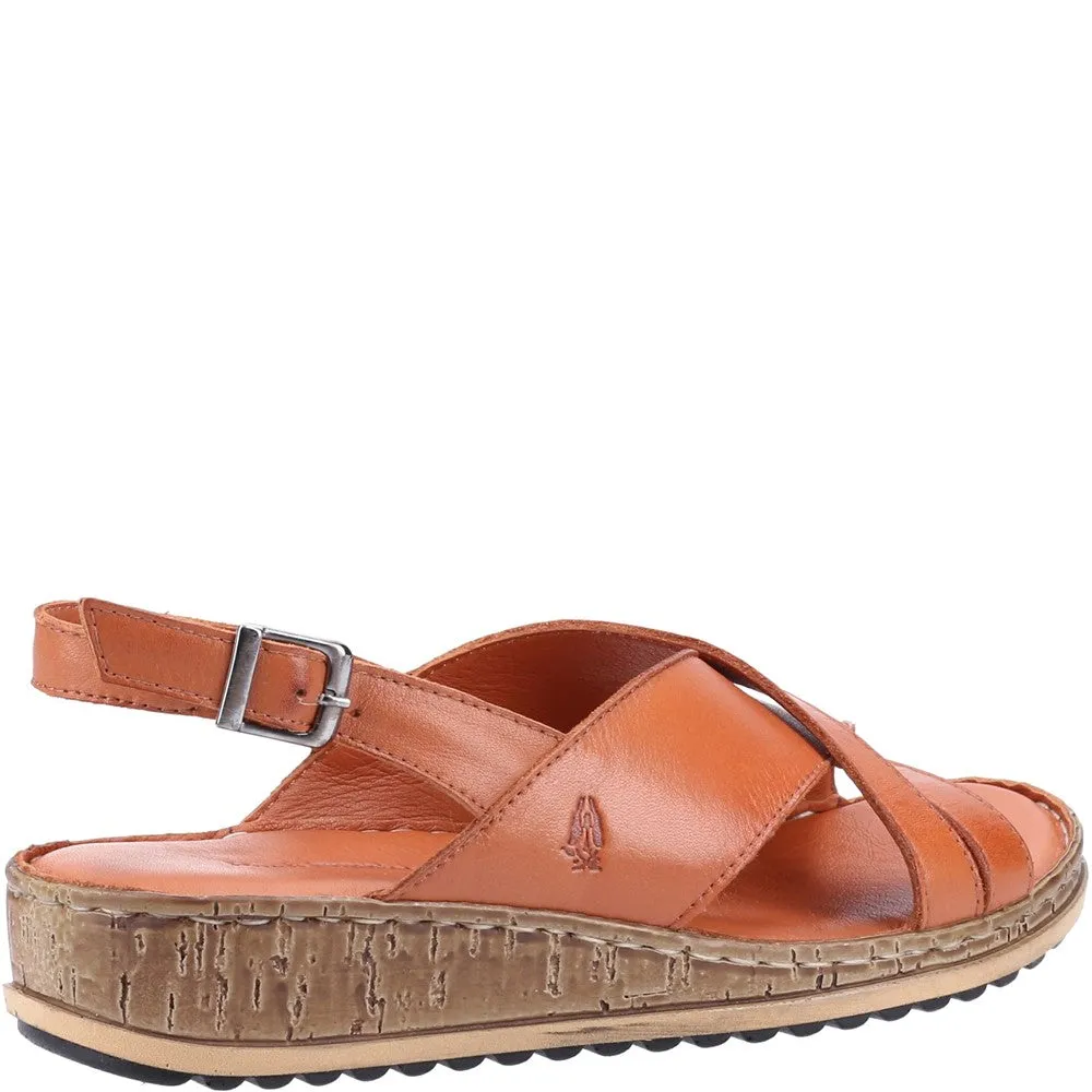 Hush Puppies Elena Cross Over Wedge Sandal Removable Footbed