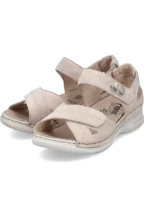 Rieker Ladies sandal V7474-60 Wide fitting in Beige High-Comfort Fit