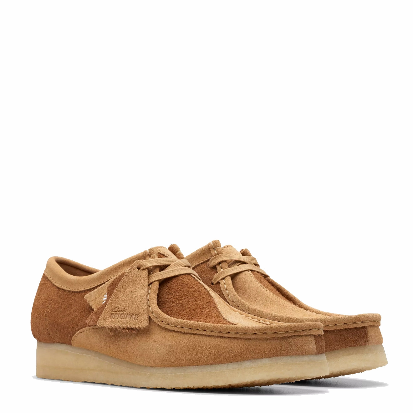 Cliff Glow Clarks Originals Wallabee Shoes Tan Combination