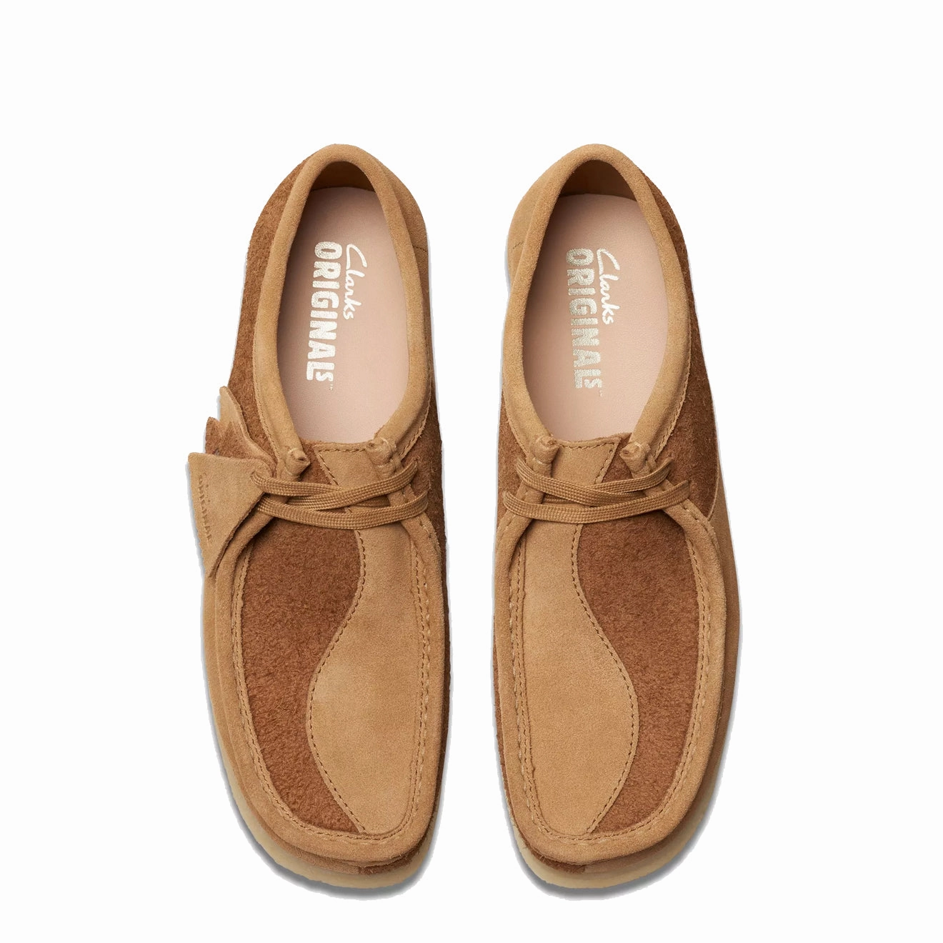 Clarks Originals Wallabee Shoes Tan Combination Slip On
