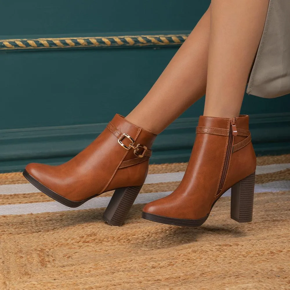 Womens Flat Boots The Paris Camel Women's Ankle-length Boots Tresmode