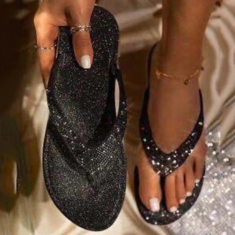 Women Flip Flop Slippers Slides Bling Rhinestone Ladies Shoes sandal Ross Slippers
