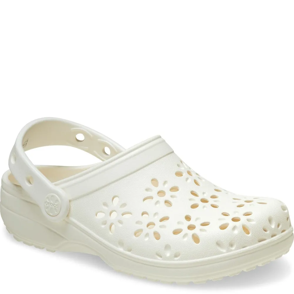 Crocs Unisex Classic Floral Cut Out Clog waterproof Customizable Straps