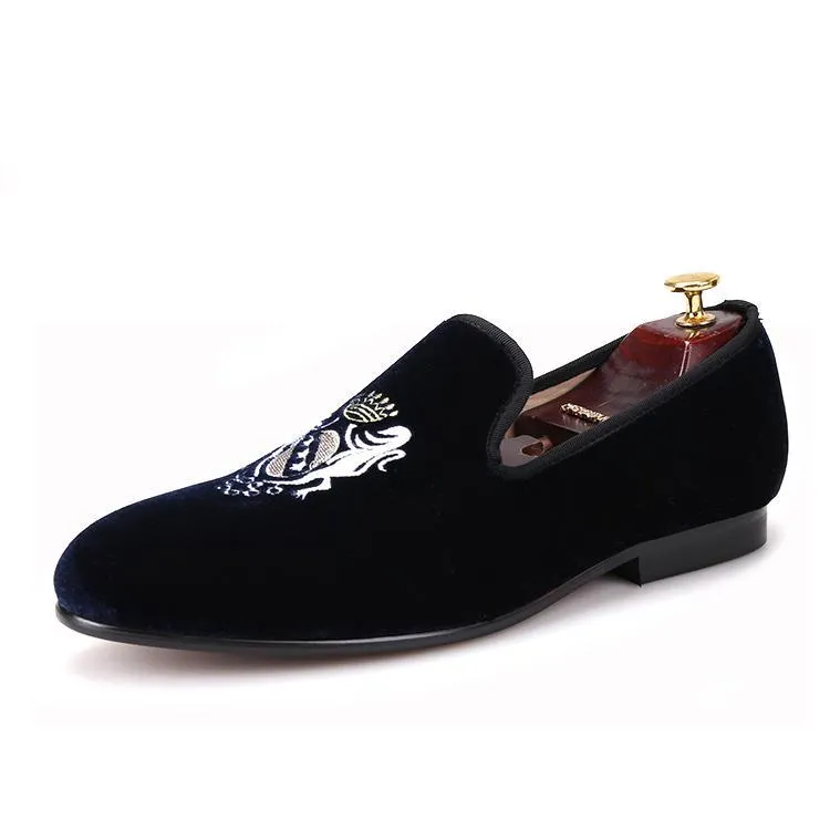 OneDrop Handmade Embroidery Men Velvet Dress Shoes Wedding Party Prom Loafers Old Money Loafers Reviews