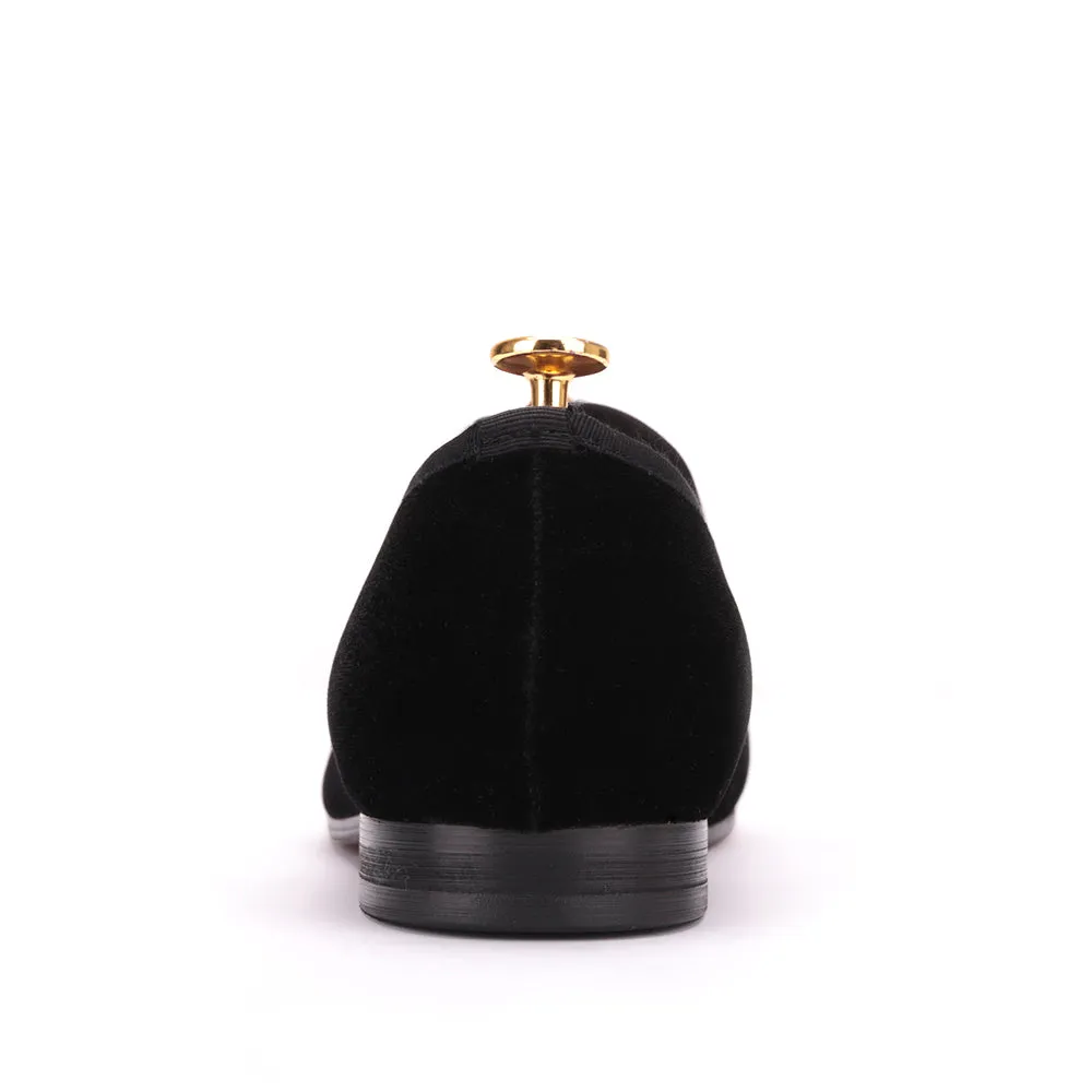 Business Casual Loafers OneDrop Handmade Men Dress Shoes Velvet Rivet Leather Toe Spikes Wedding Party Prom Loafers