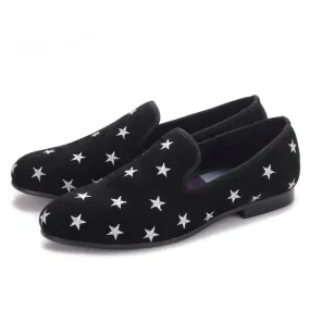 Church's Loafers OneDrop Handmade Men Velvet Dress Shoes Star Embroidery Party Wedding Prom Loafers
