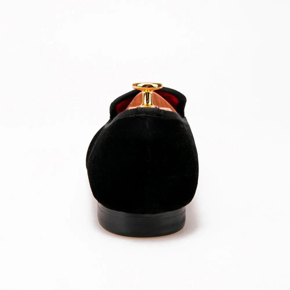 Gravis Loafers OneDrop Handmade Men Velvet Metal Toe Embroidery Dress Shoes Party Wedding Prom Loafers