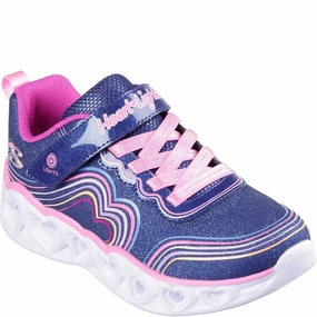 Easy To Slip On Mesh Flow Skechers Heart Lights Retro Hearts Trainers
