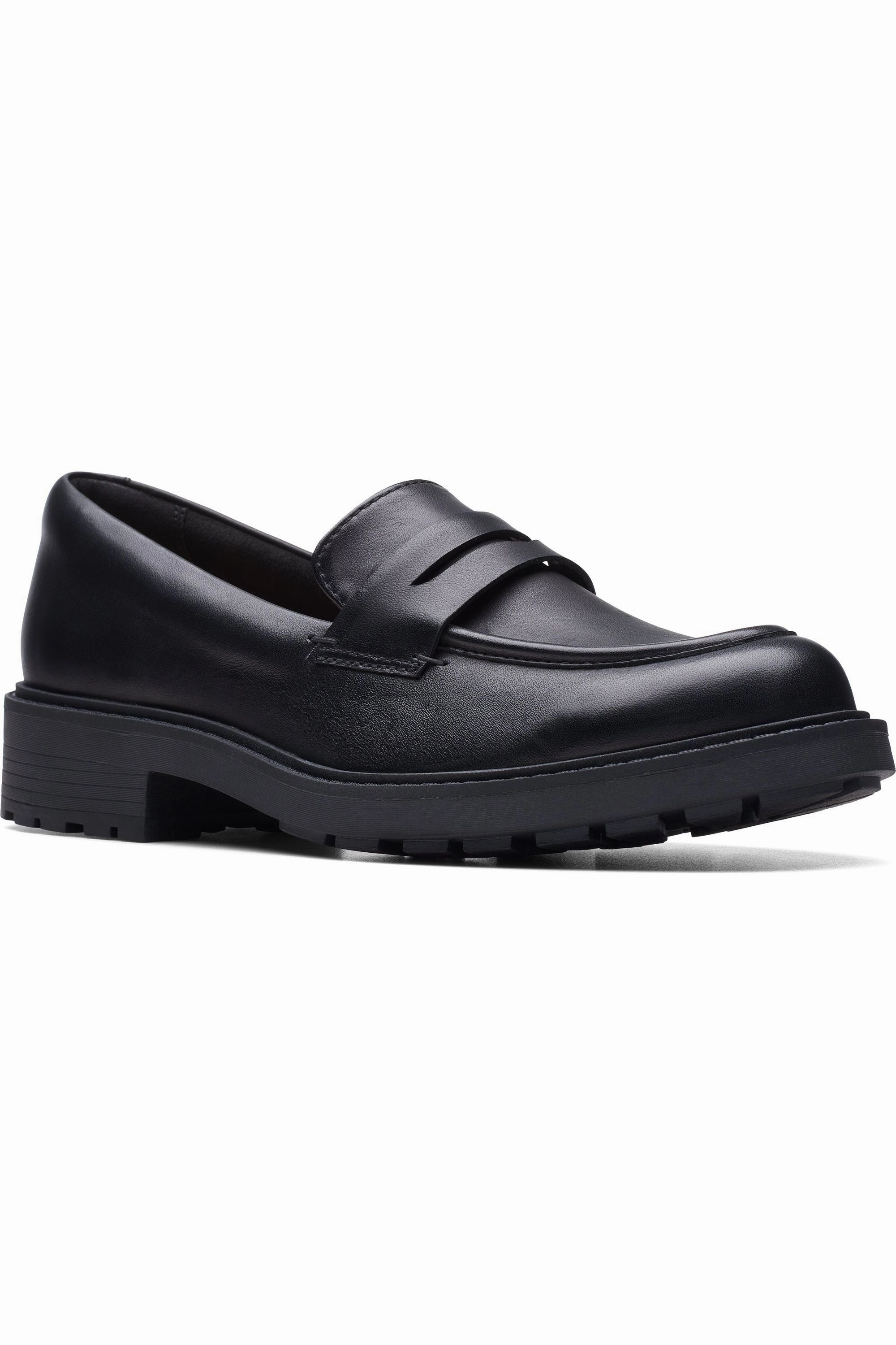 Nordic Shade High-Quality Leather Clarks Orinoco2 Penny in Black Leather wide fitting
