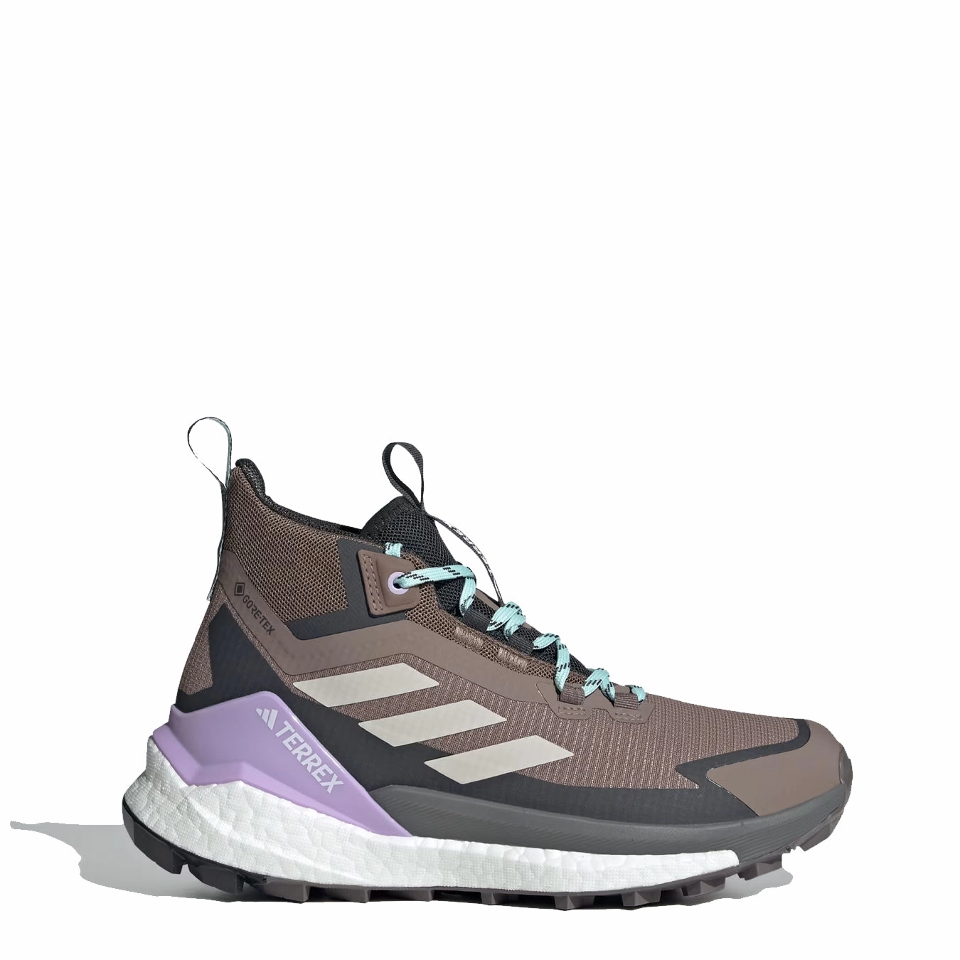 Adidas Terrex Womens Free Hiker 2.0 Gore-Tex Hiking Shoes Trace Brown / Beige / Carbon Beach Walking Resuming