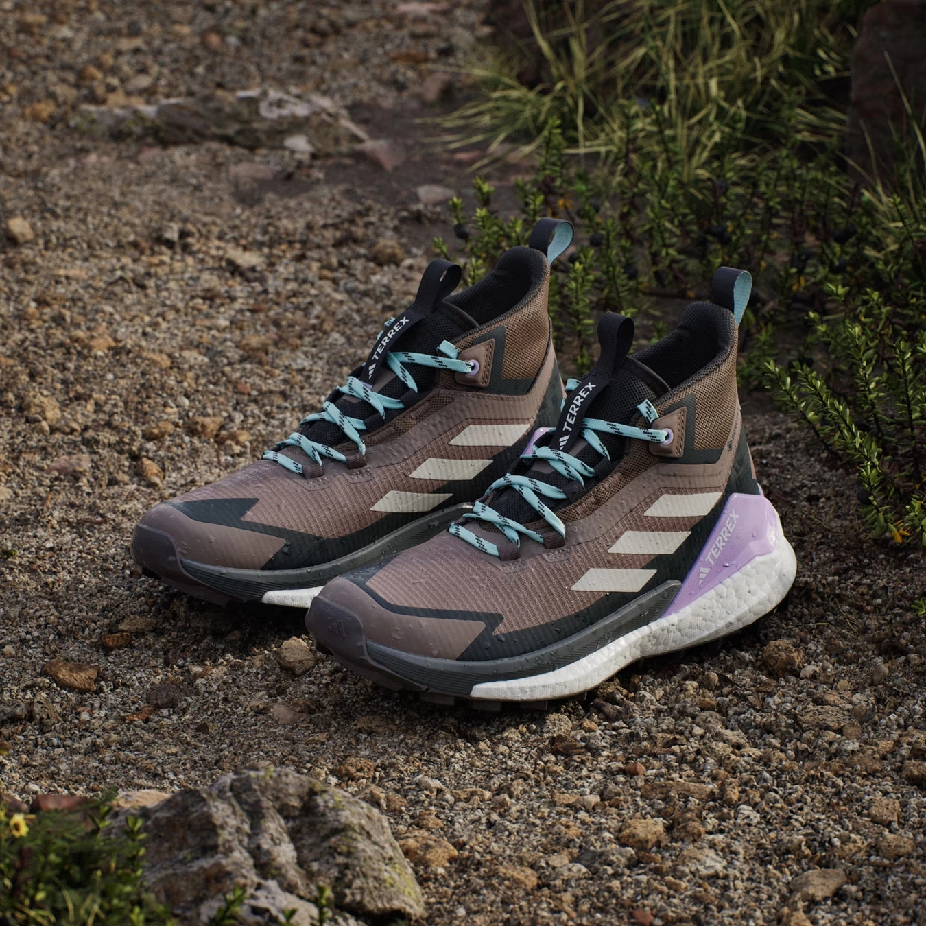 park strolls Adidas Terrex Womens Free Hiker 2.0 Gore-Tex Hiking Shoes Trace Brown / Beige / Carbon