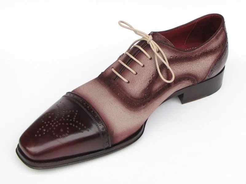 Rubber Shoe Covers For Dress Shoes Paul Parkman Captoe Oxfords Bordeaux Beige - 024-BRR