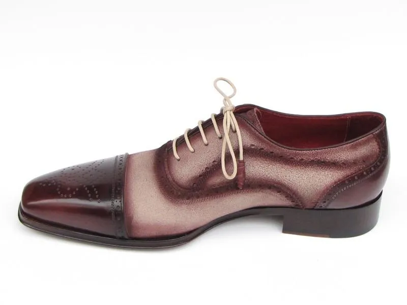 Wing Dress Shoe Paul Parkman Captoe Oxfords Bordeaux Beige - 024-BRR