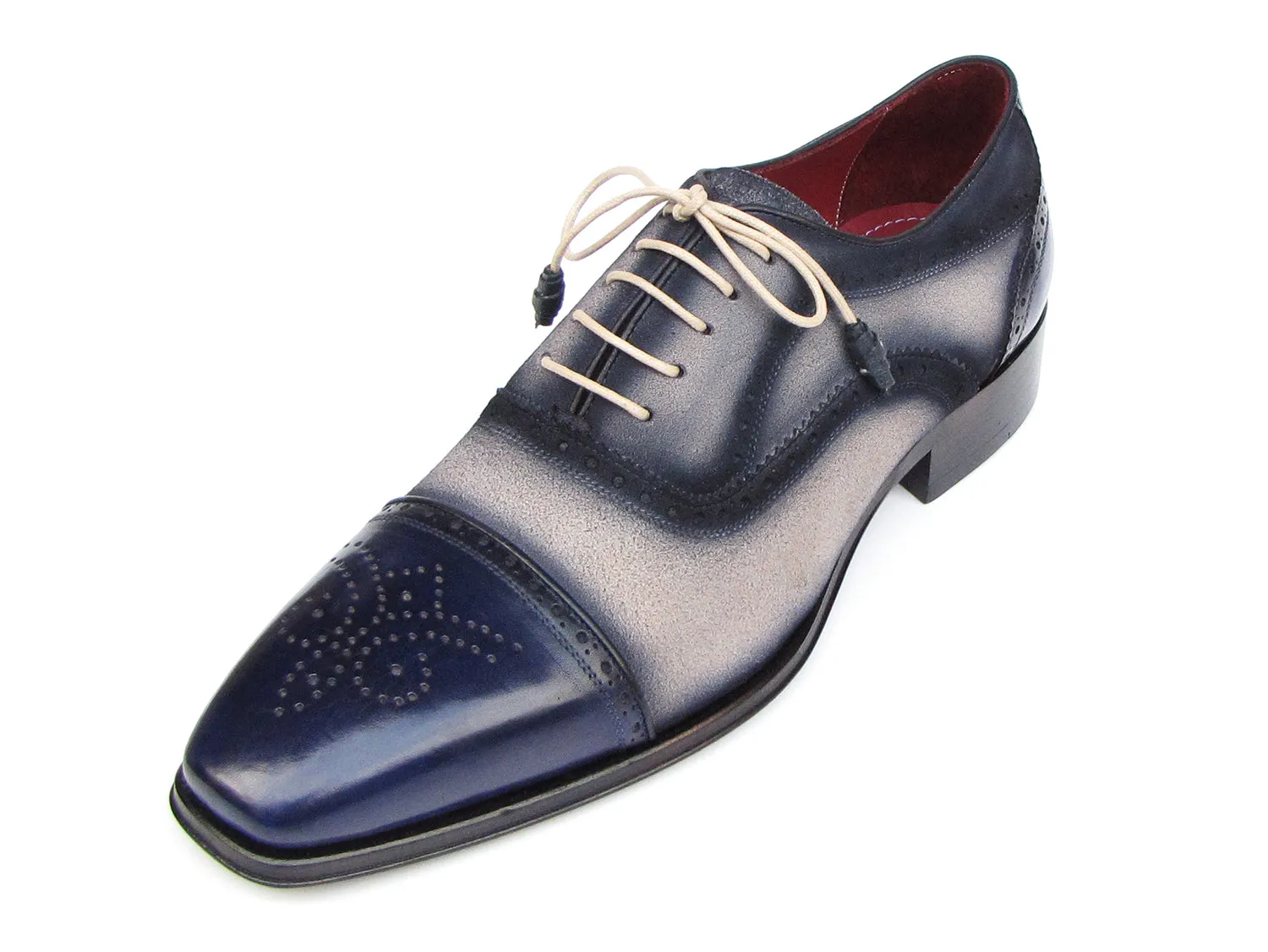 Paul Parkman Captoe Oxfords Navy, Beige (ID#024-BLS) Best Shoes To Wear With A Maxi Dress
