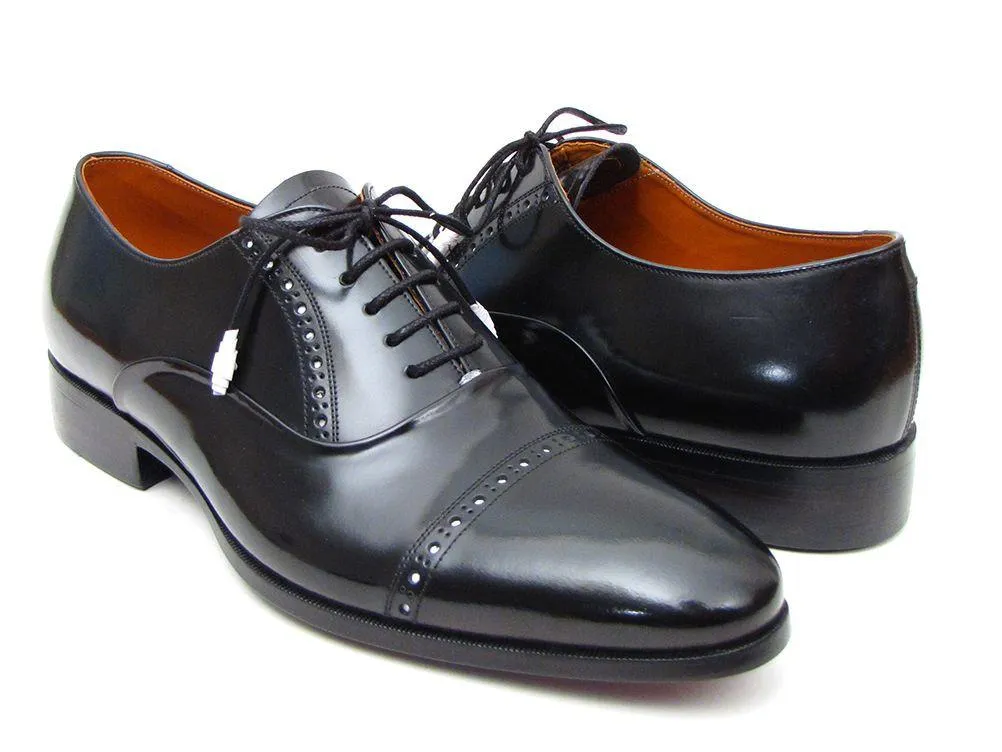 Casual Dress Shoes Slip On Paul Parkman Men's Captoe Oxfords Black Dress Shoes (ID#78RG61)