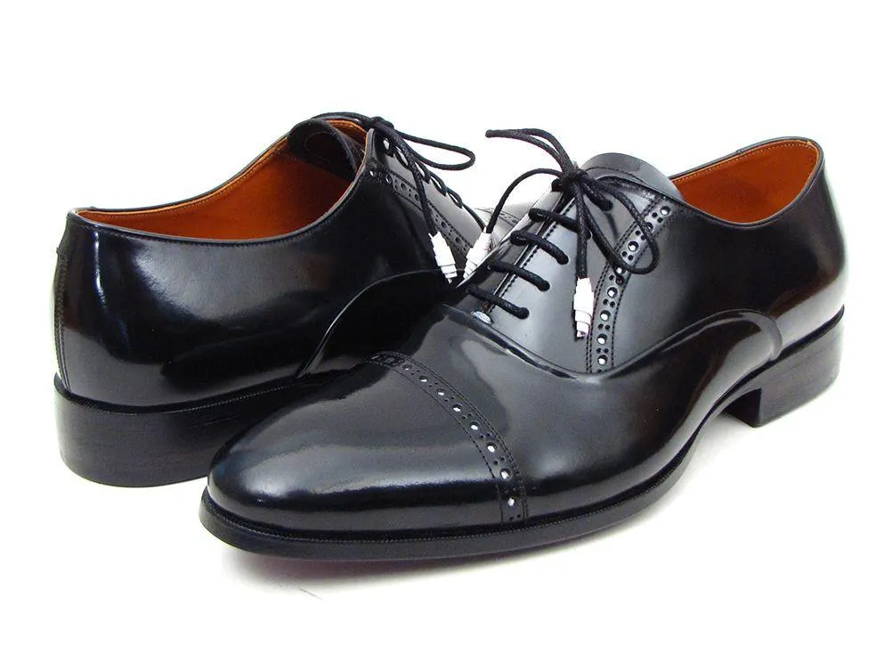 Formal Dress With Shoes Paul Parkman Men's Captoe Oxfords Black Dress Shoes (ID#78RG61)