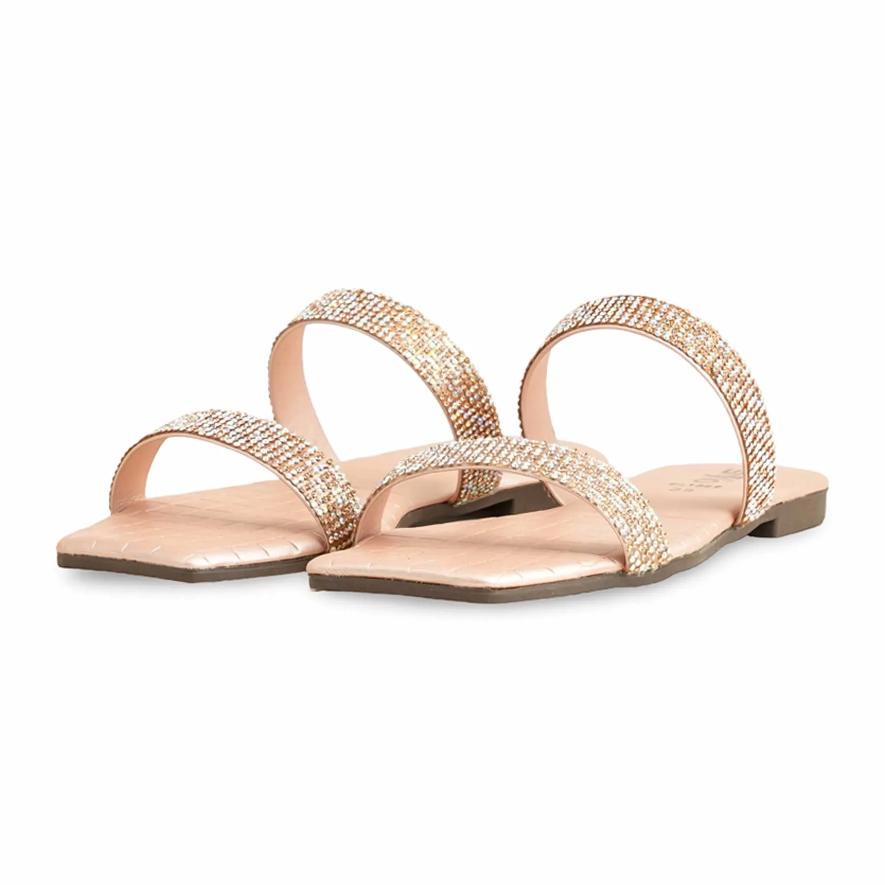 Needle Felt Slippers Peach Casual Slippers For Ladies CL1997