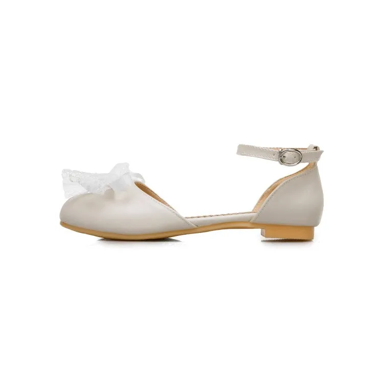 Flat Shoes Tali Women's Lace Knot Ankle Strap Flat Sandals