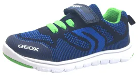 Geox Boy's Xunday Navy Blue Green Lightweight Textile Hook and Loop Strap Elastic Lace Sporty Low Top Breathable Sneaker Asics Gel-contend Sl Walking Shoes
